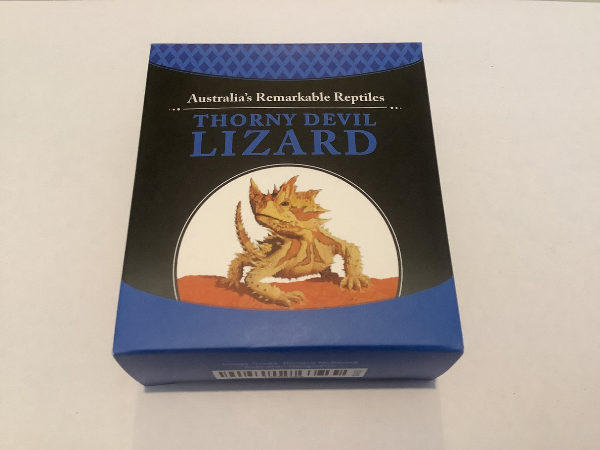 2014 $1 Australia’s Remarkable Reptiles. Thorny Devil Lizard Silver Proof Coin.
