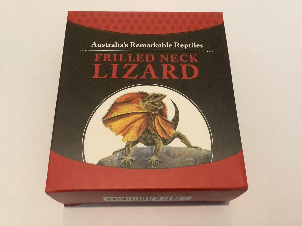 2013 $1 Australia’s Remarkable Reptiles. Frilled Neck Lizard Silver Proof Coin.