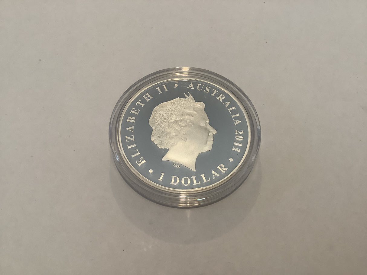 2011 $1 1 Ounce Silver Proof Coin. Celebrating 90 Years of Ginger Meggs.