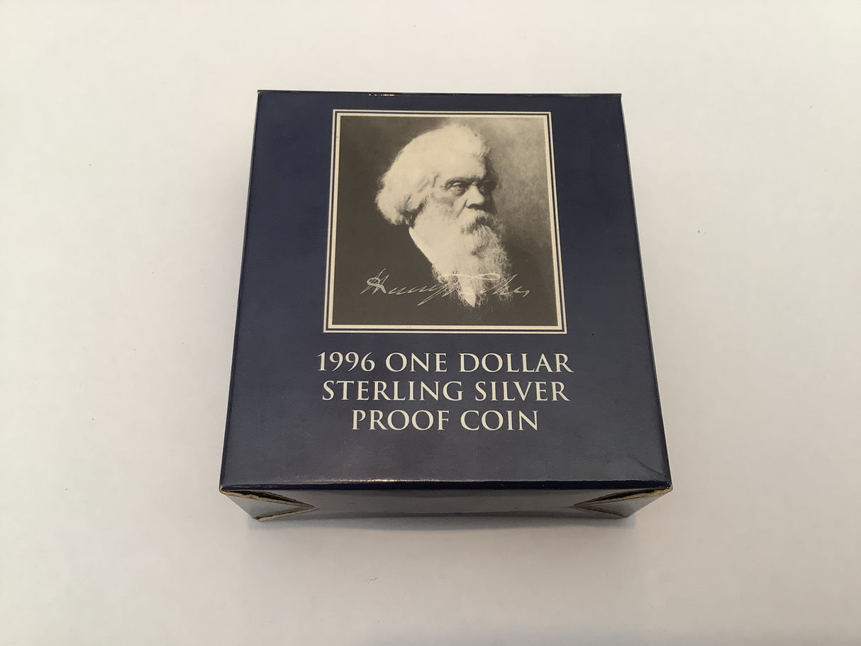 1996 $1 Sterling Silver Proof Coin. Henry Parkes.