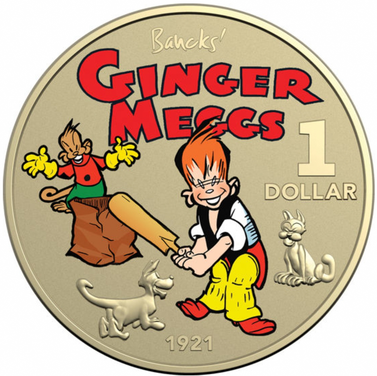 2021 $1 Centenary of Ginger Meggs Two Coin Set.