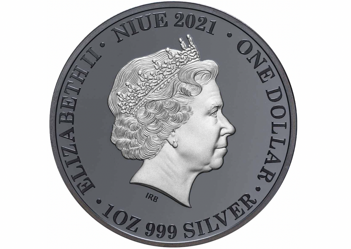 2021 Australia At Night: Dingo 1 Ounce Silver Black Proof Coin.