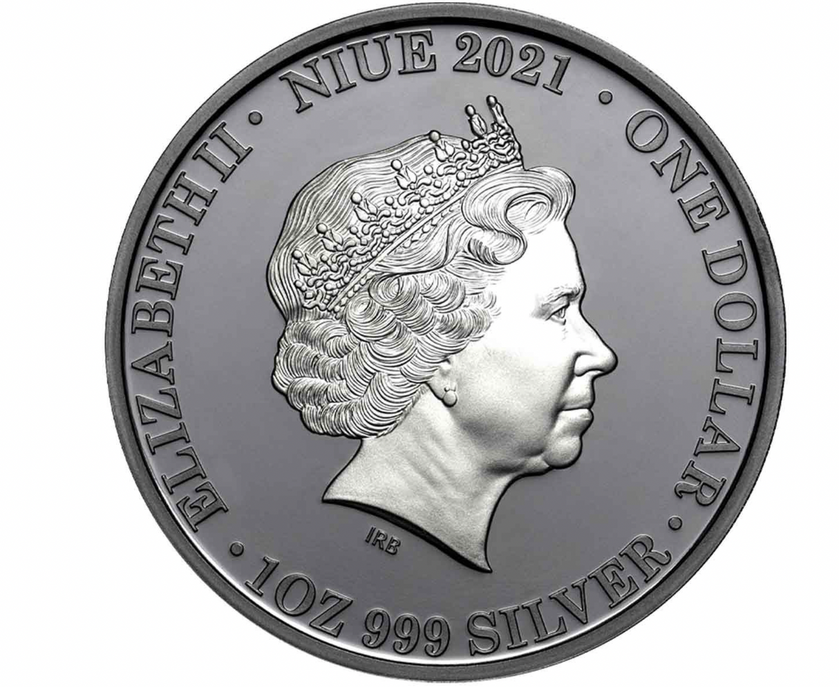 2021 Australia At Night: Wombat $1 1 Ounce Silver Black Proof Coin.