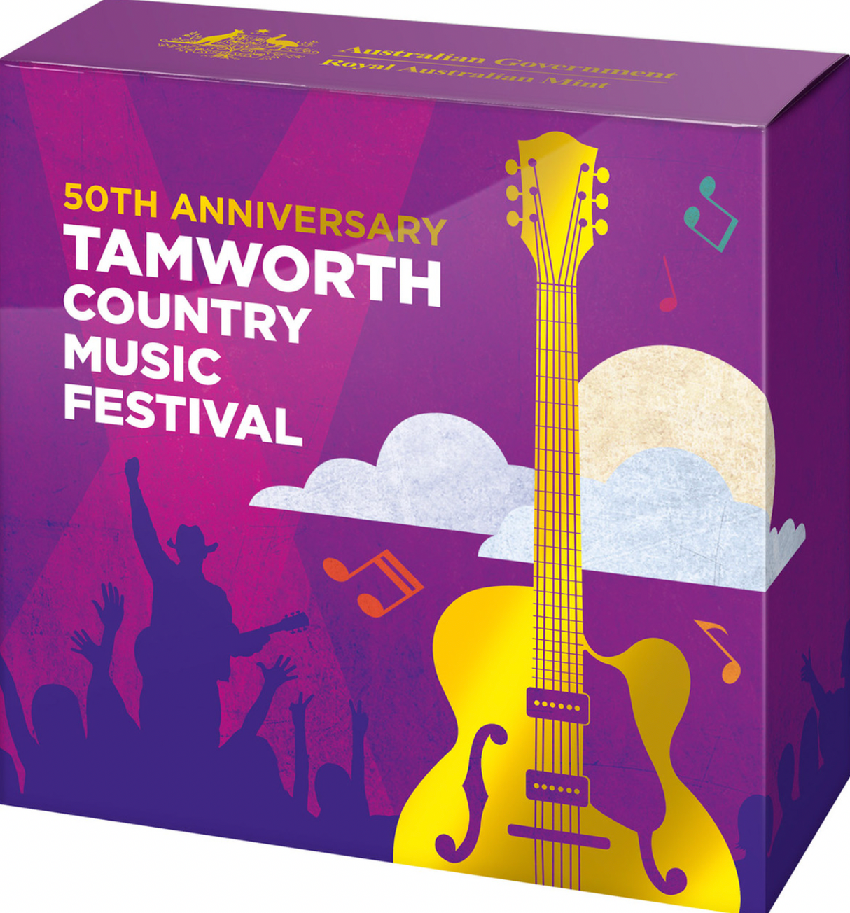 2022 50th Anniversary Tamworth Country Music Festival. 50c Gold Plated Proof Coin