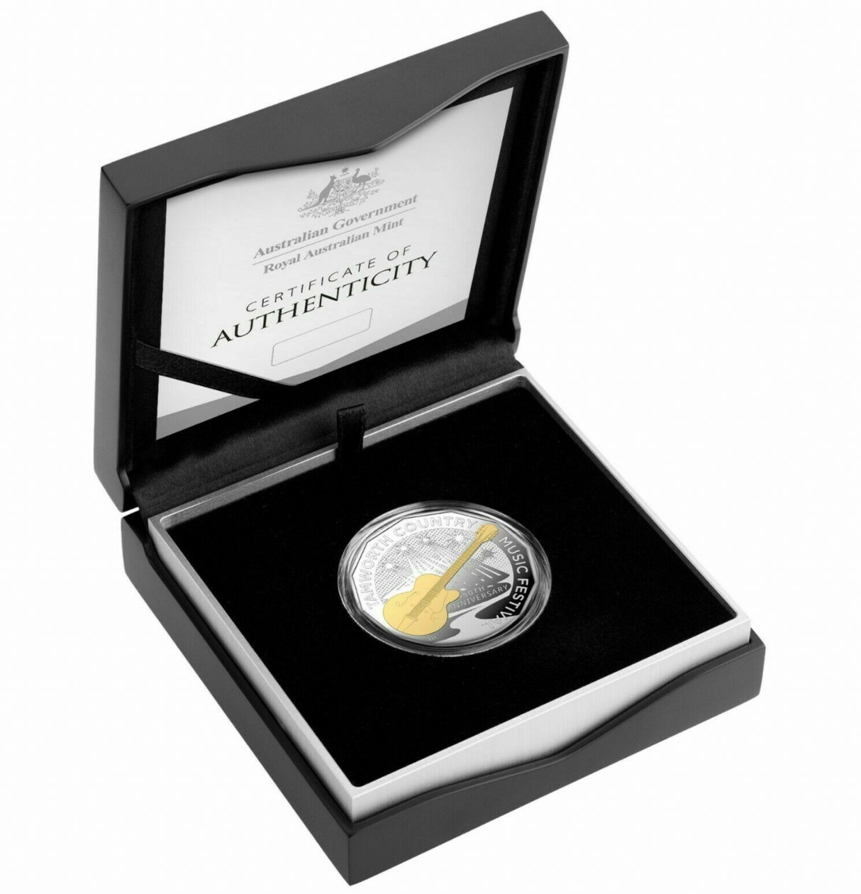 2022 50th Anniversary Tamworth Country Music Festival. 50c Gold Plated Proof Coin