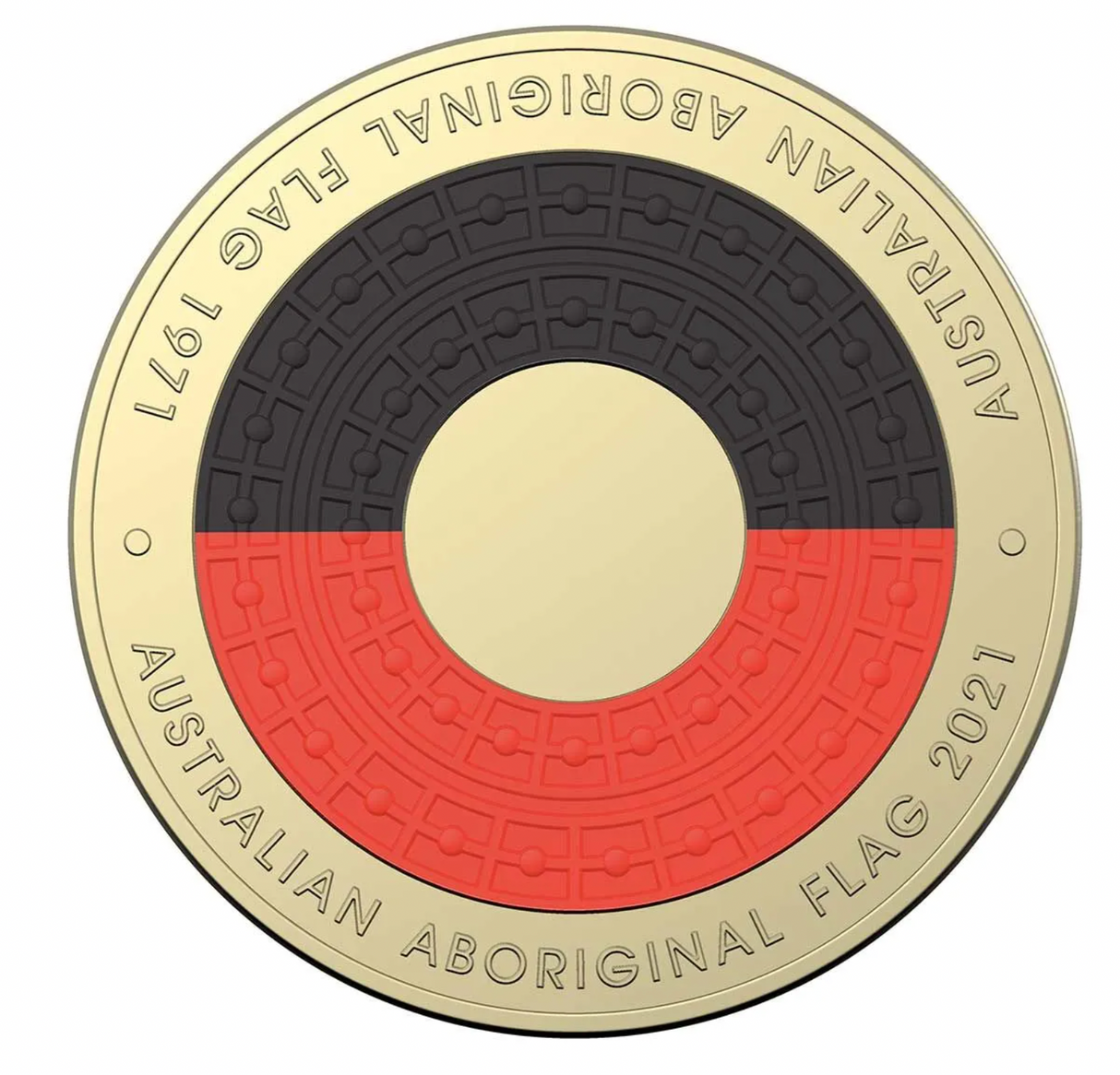 2021 Aboriginal Flag $2 Coloured Uncirculated Coin. Downies