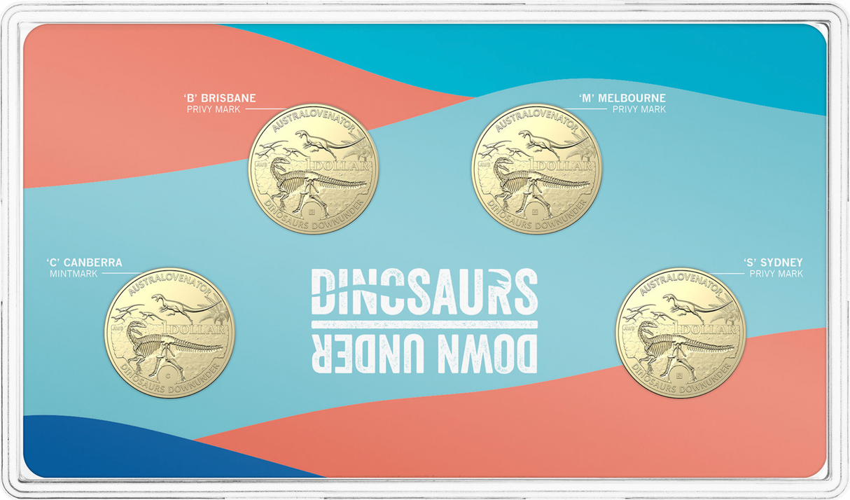 2022 $1 Mintmark and Privy Mark Uncirculated Coin Set Dinosaurs Down Under