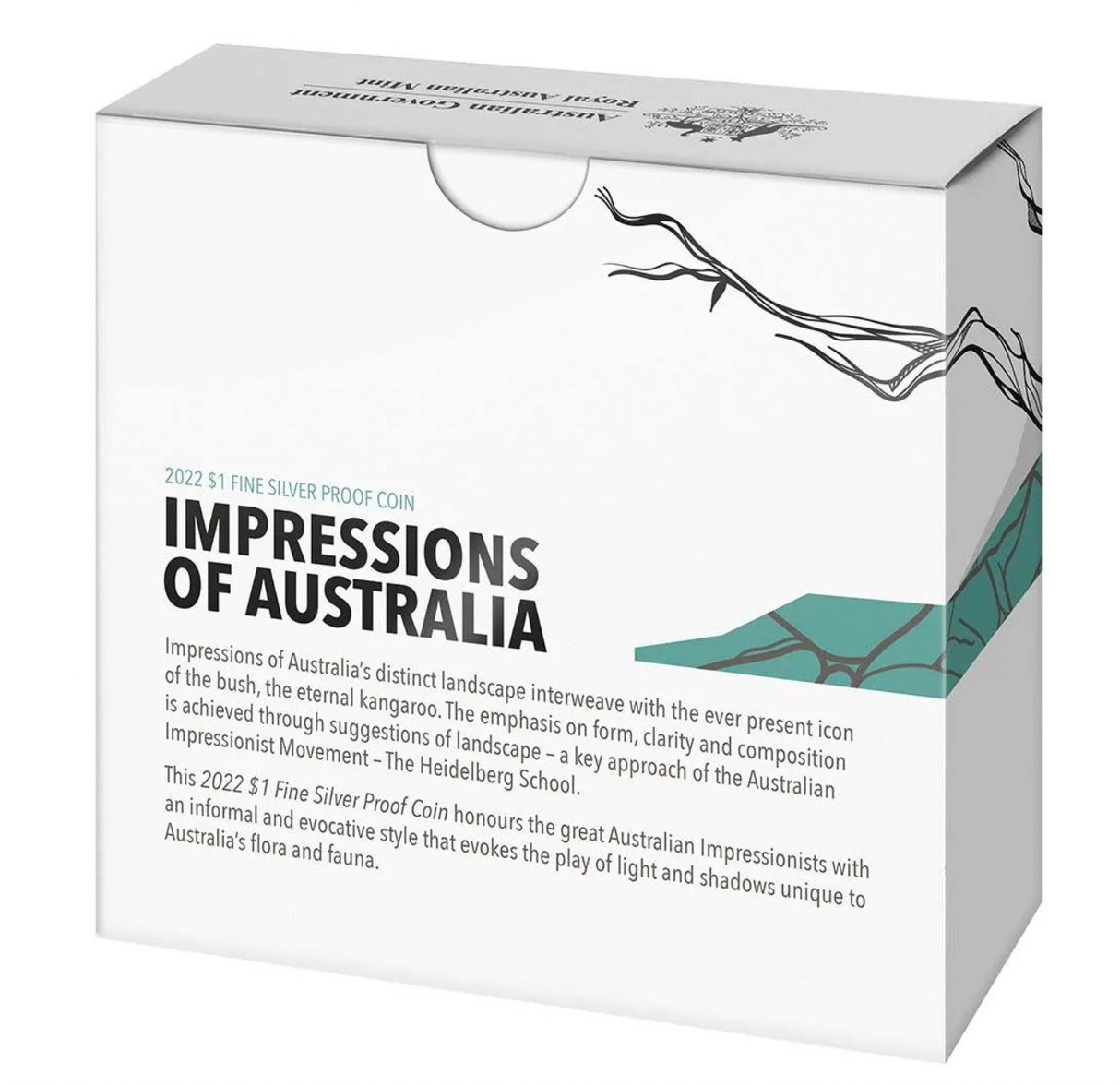 2022 Kangaroo 1oz Silver Proof Coin. Impressions of Australia.