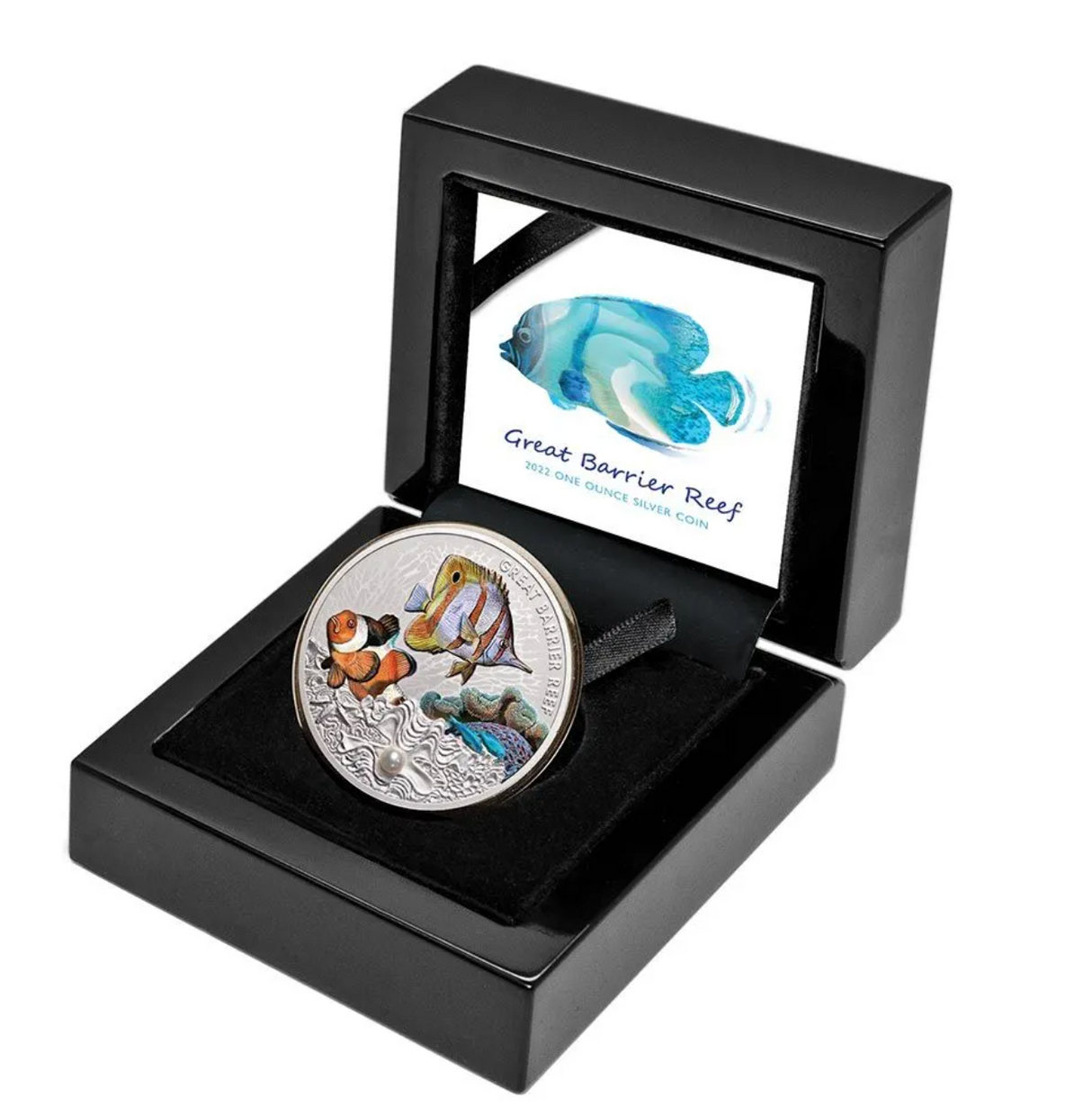 2022 Great Barrier Reef $2 Coloured 1oz Silver Proof Coin with Pearl