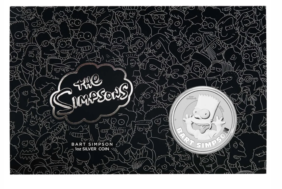 2022 Bart Simpson 1oz Silver Coin In Card