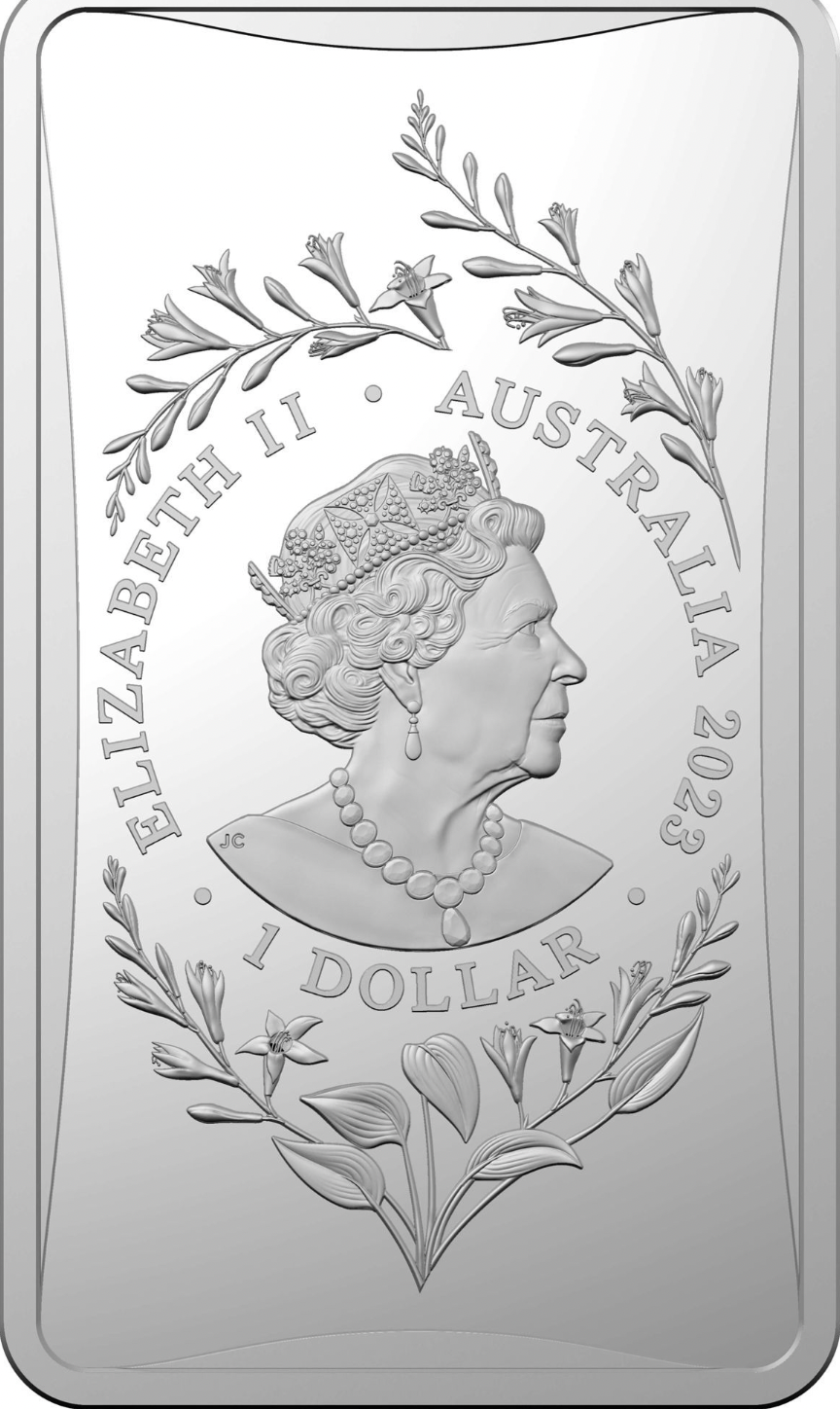 2023 $1 Fine Silver Frosted Uncirculated Ingot - Lunar Series 'Year of the Rabbit'