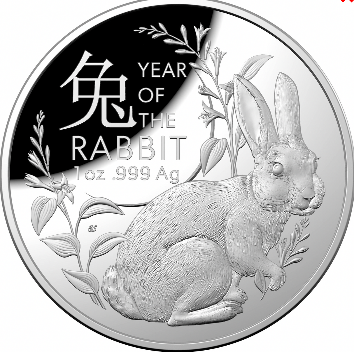 2023 Lunar Year of the Rabbit - $5 Domed Fine Silver Proof Coin