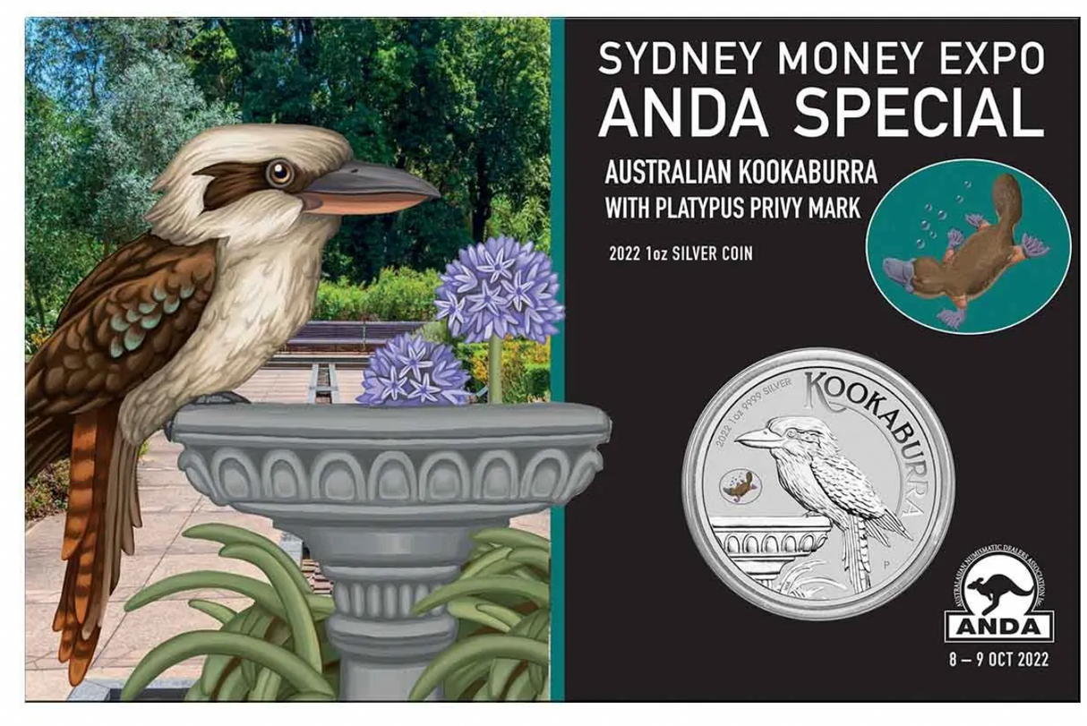 2022 Silver 1 ounce Sydney ANDA Kookaburra with Platypus Privy Mark