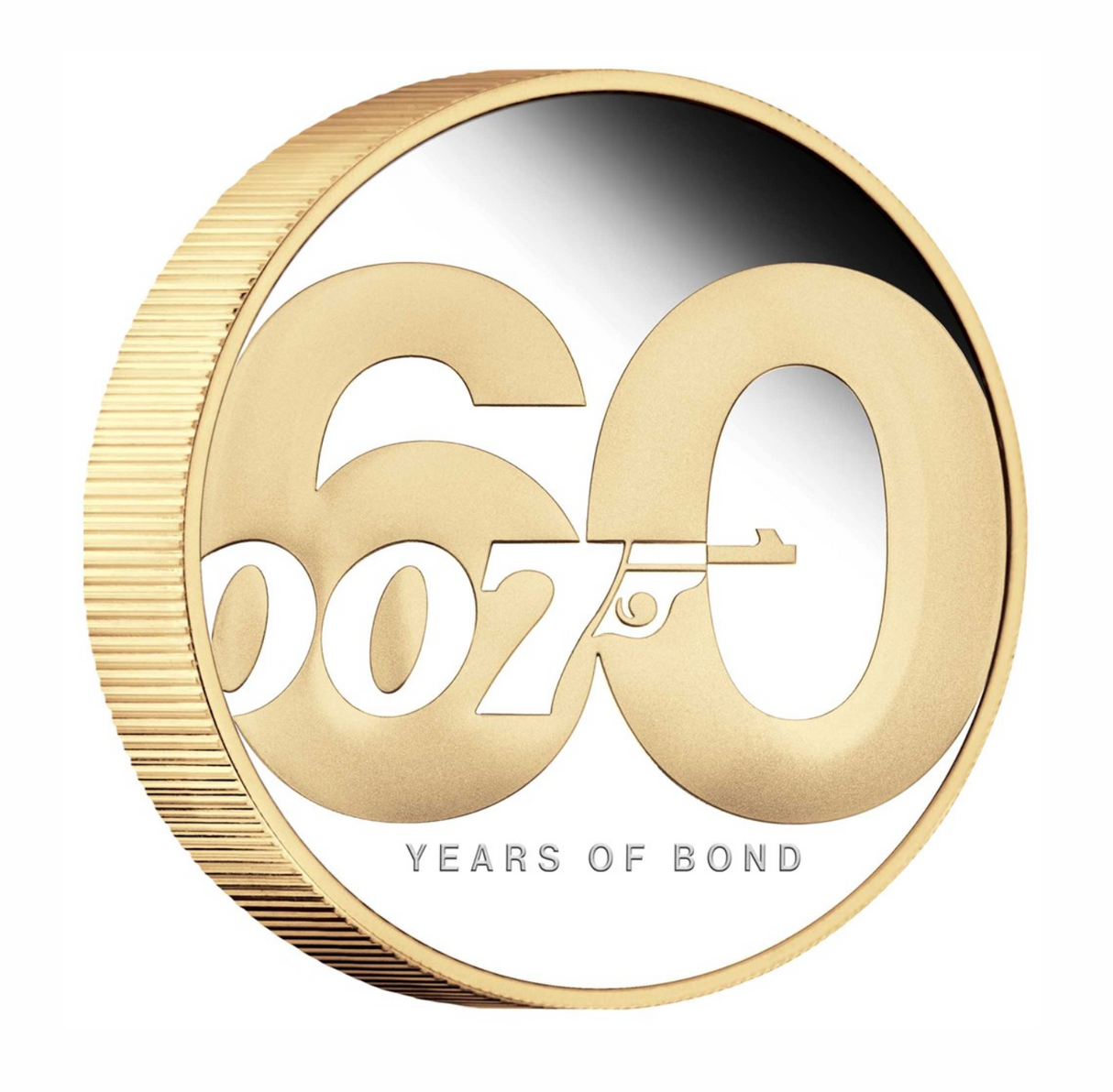 2022 60 Years of Bond 2oz Silver Proof Gilded Coin