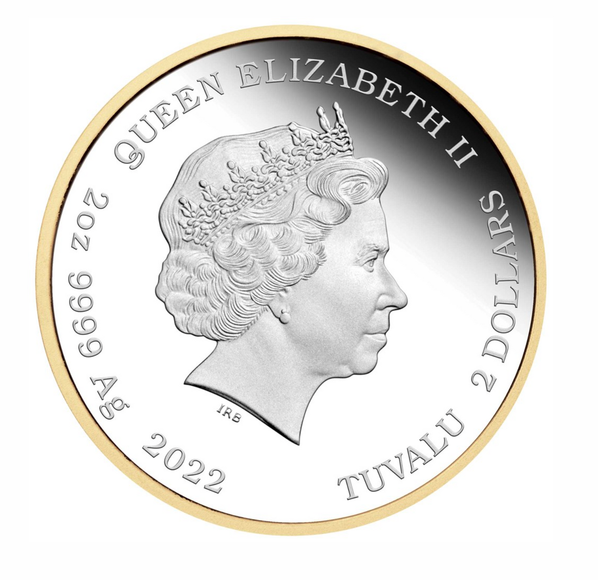 2022 60 Years of Bond 2oz Silver Proof Gilded Coin
