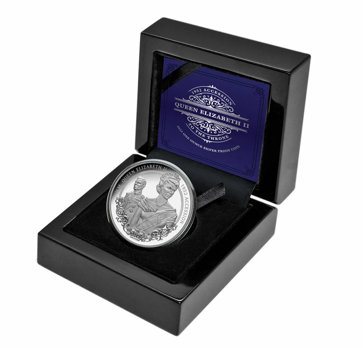 2022 $5 Queen Elizabeth II Accession 1oz Silver Proof Coin