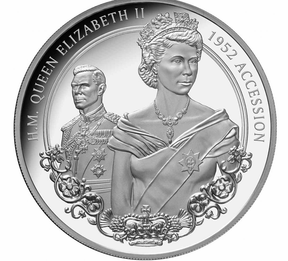 2022 $5 Queen Elizabeth II Accession 1oz Silver Proof Coin