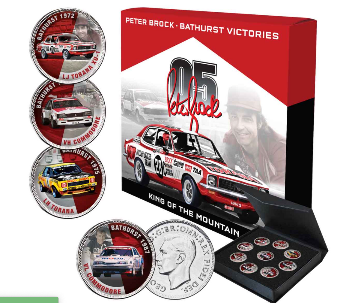 Peter Brock Bathurst Victories Silver-plated Penny 9-Coin Collection