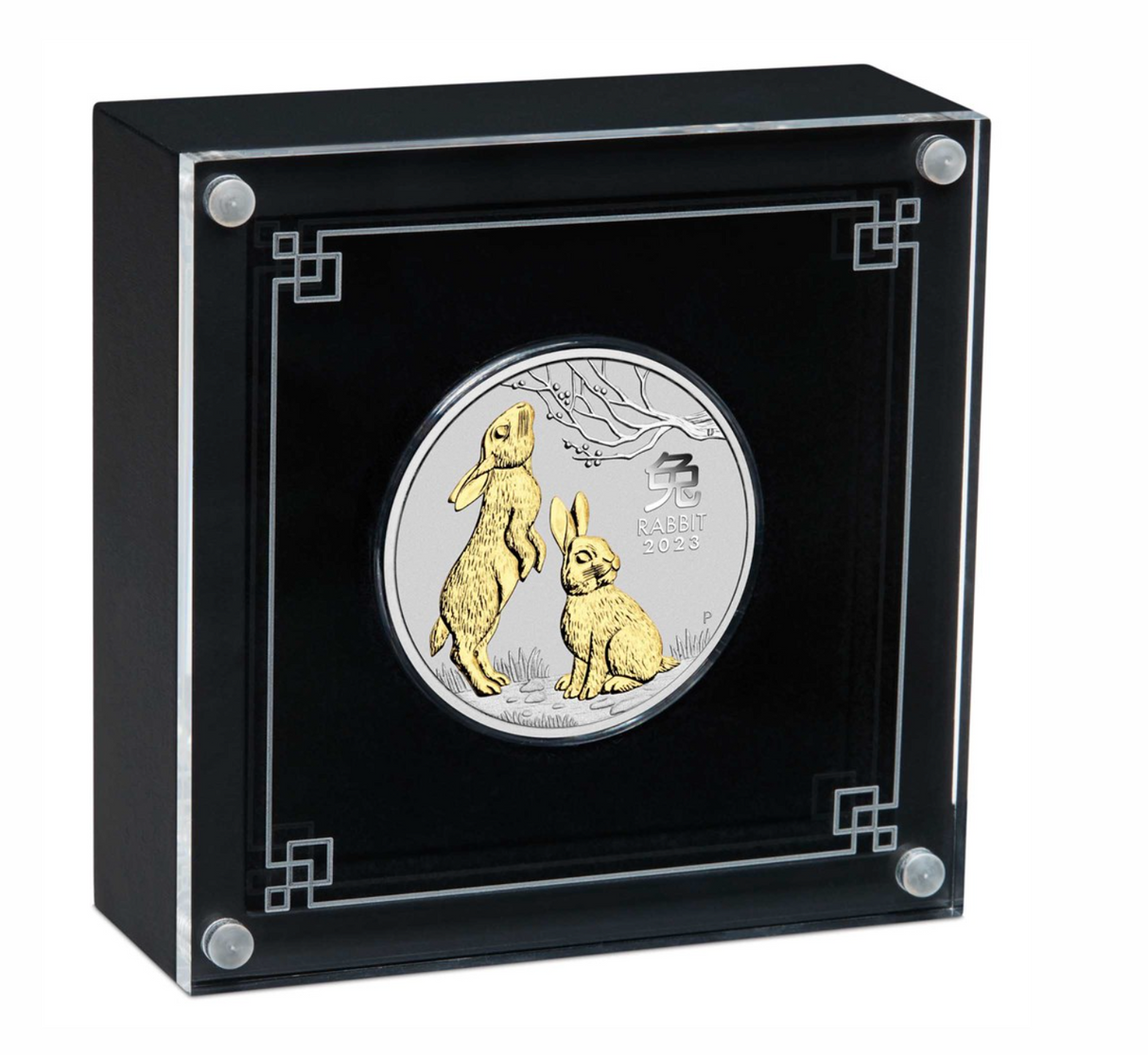 2023 Year of the Rabbit 1oz Silver Gilded Coin