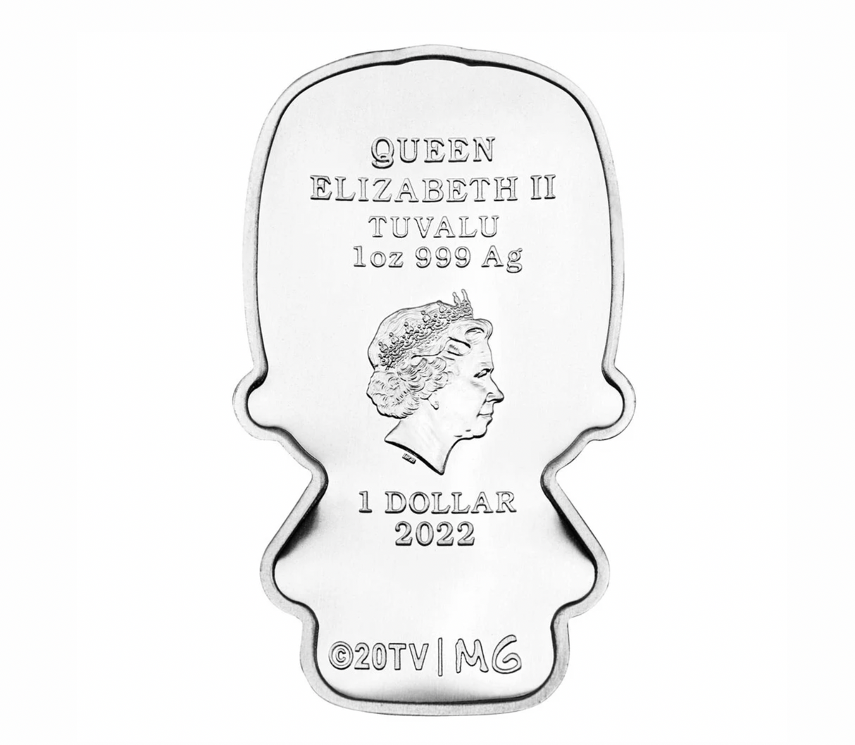 2022 Homer Simpson 1oz Silver Minted Mini Coin
