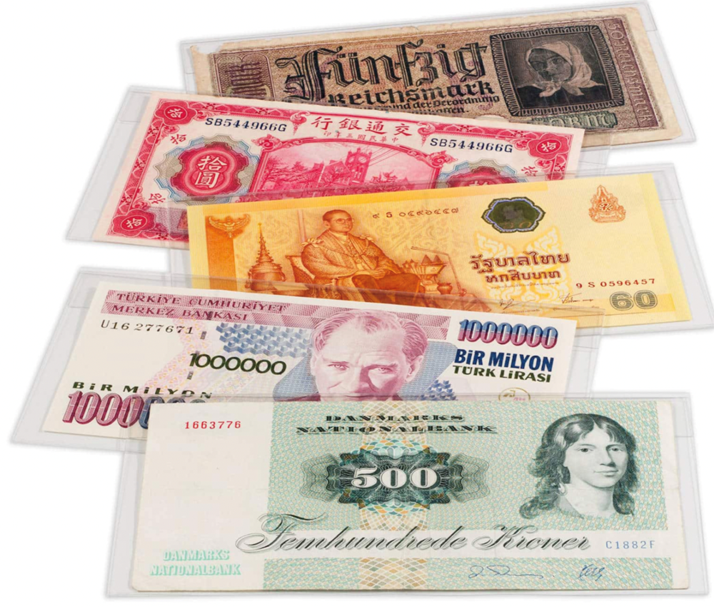 BASIC Banknote Sleeves, 204 x 123mm, pack of 50