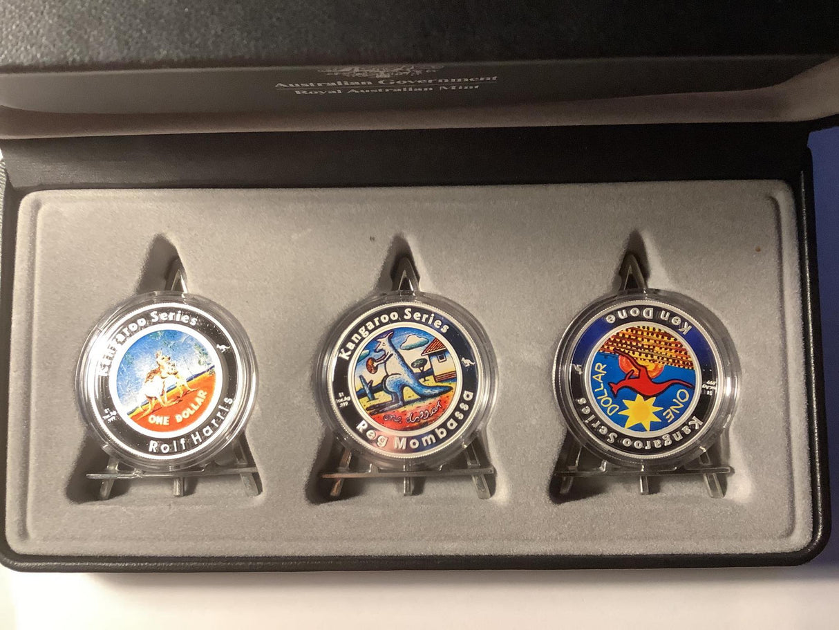 2009 Kangaroo Series Special Edition Three-Coin Set. Artists in Colour.
