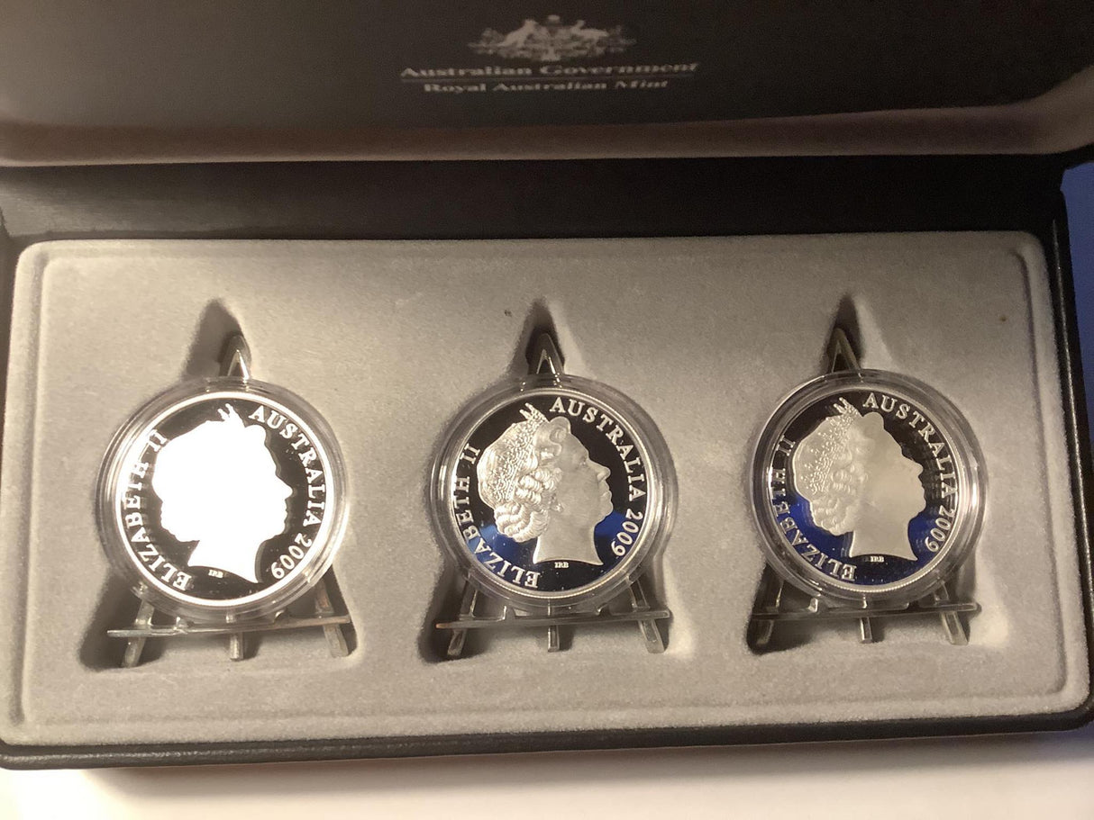 2009 Kangaroo Series Special Edition Three-Coin Set. Artists in Colour.