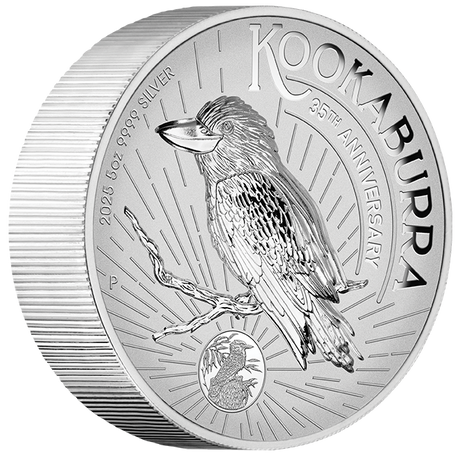 2025 5oz Silver Proof Incused Coin. Australian Kookaburra 35th Anniversary