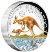 2026 1oz Silver Proof High Relief Coloured Coin Australian Kangaroo