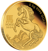 2026 Year of the Horse 0.5g Gold Proof Coin