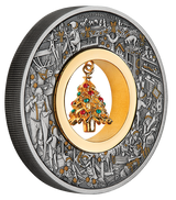 Santa's Workshop 2025 2oz Silver Antiqued Coloured Coin