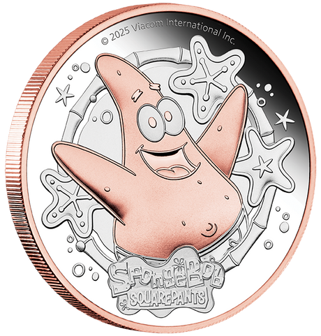 2025 2oz Spongebob Squarepants- Patrick Star Silver Proof Gilded Coin