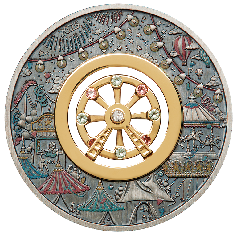2025 2oz Ferris Wheel Silver Antiqued