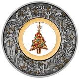 Santa's Workshop 2025 2oz Silver Antiqued Coloured Coin