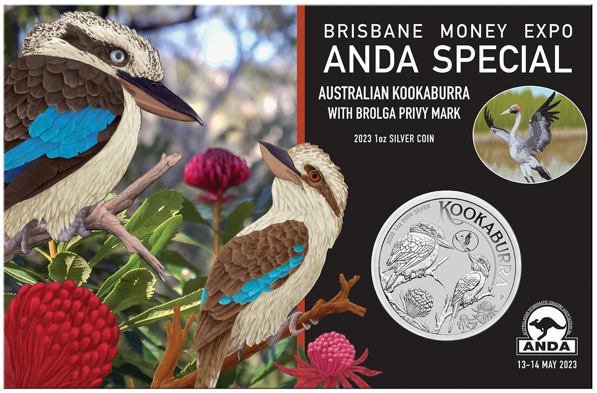 2023 ANDA Brisbane. Kookaburra with Brolga Privy Mark.
