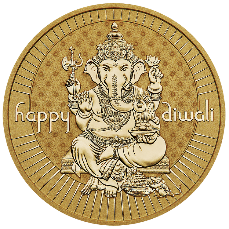 Diwali 2024 1oz Silver Gilded Medallion