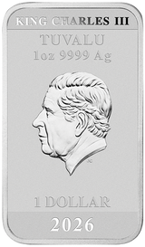 2026 1oz Silver Coloured Rectangular Coin Stranger Things Season 5.