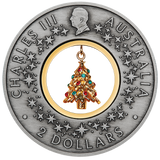 Santa's Workshop 2025 2oz Silver Antiqued Coloured Coin