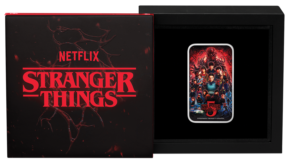 2026 1oz Silver Coloured Rectangular Coin Stranger Things Season 5.