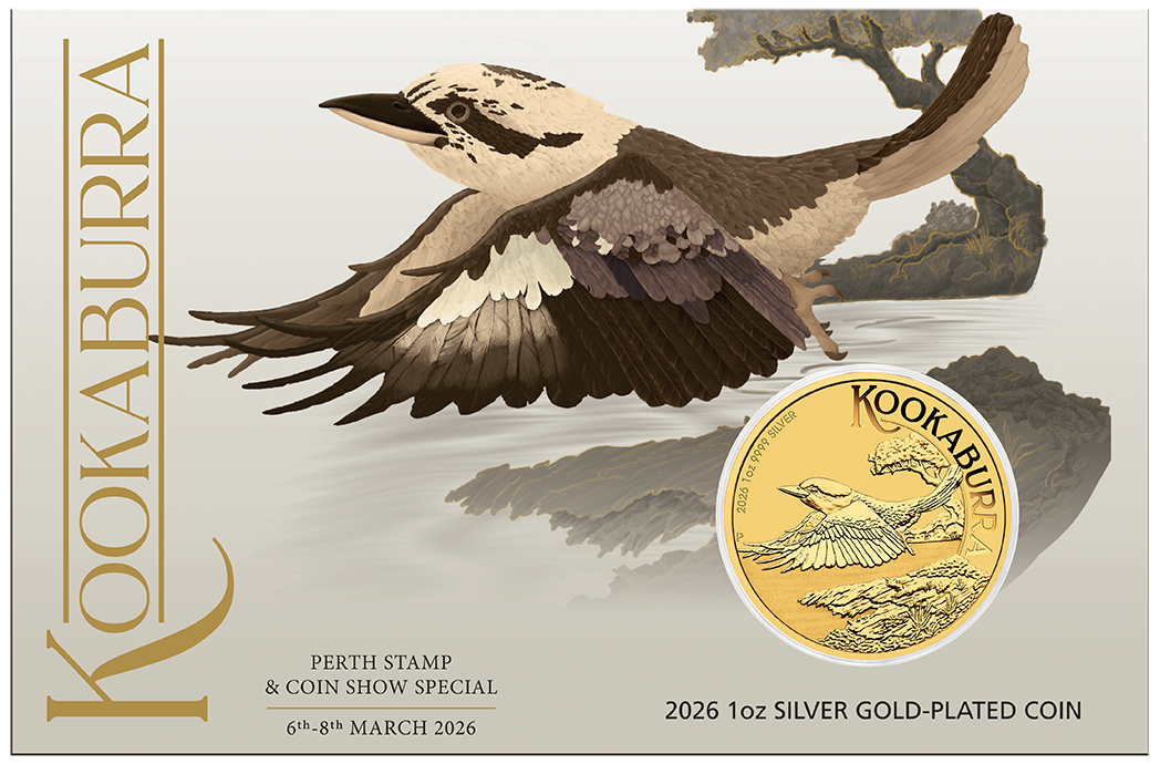 2026 1oz Gold-Plated Silver Coin. Perth Stamp & Coin Show Special