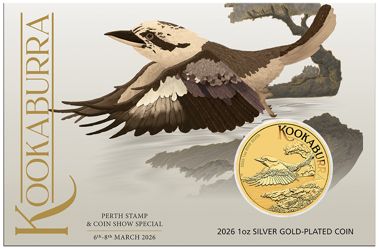 2026 1oz Gold-Plated Silver Coin. Perth Stamp & Coin Show Special