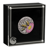 2025 2oz Honey Bee Silver Antiqued Coloured Coin