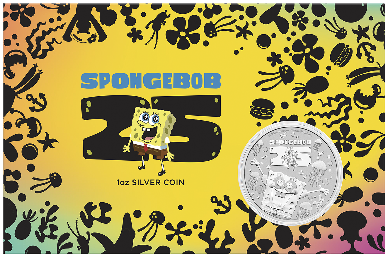SpongeBob Squarepants 2024 1oz Silver Bullion Coin In Card – Ensleigh Coins