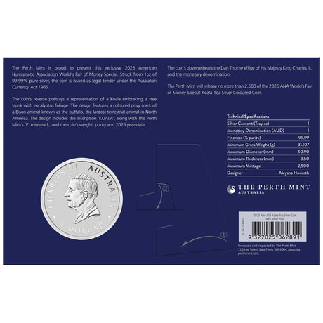 2025 1oz Australian Koala Silver Coin with Bison Privy Mark