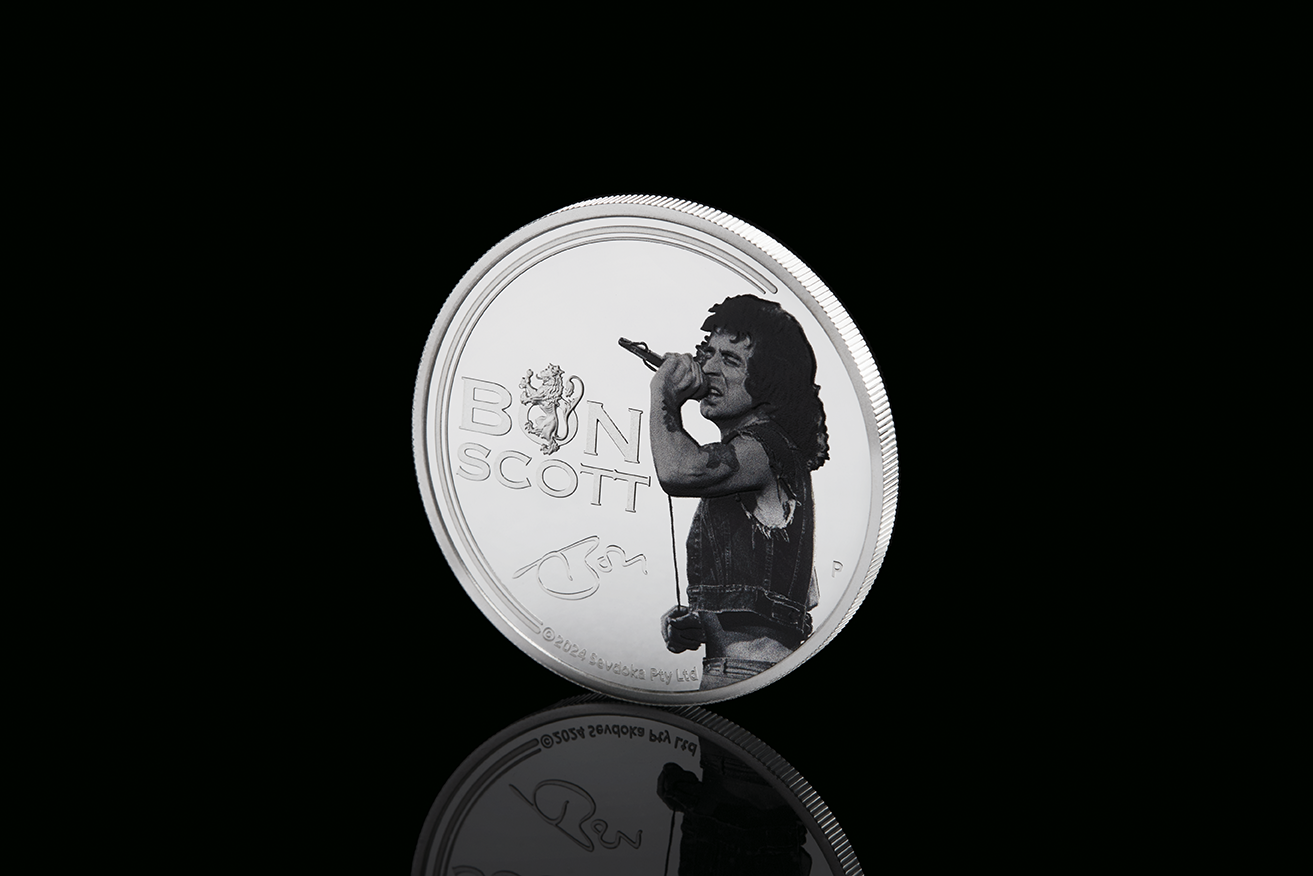 Bon Scott 2024 1oz Silver Proof Coloured Coin – Ensleigh Coins