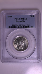 1954(m) Australian Shilling - PCGS MS64