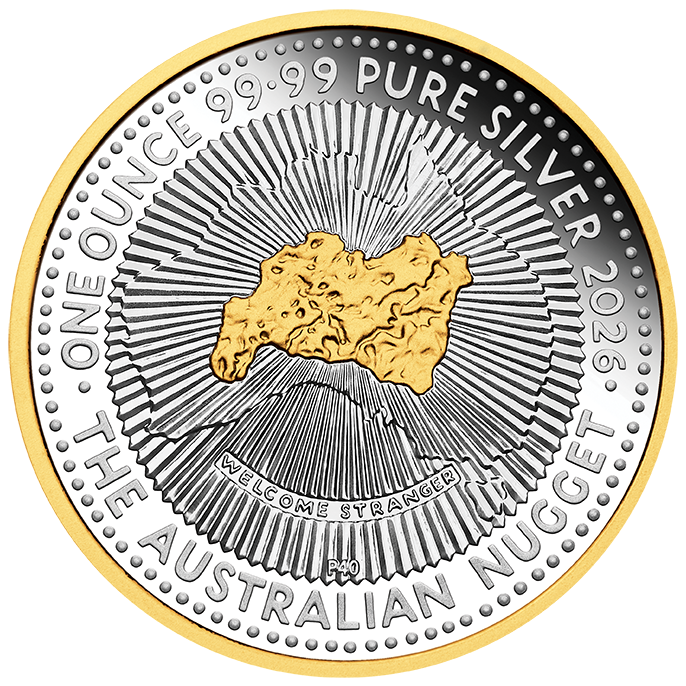 2026 Australian Nugget 40th Anniversary Gilded 1oz Silver Proof Coin