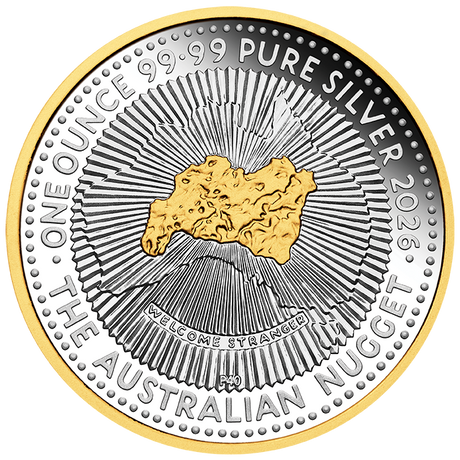 2026 Australian Nugget 40th Anniversary Gilded 1oz Silver Proof Coin