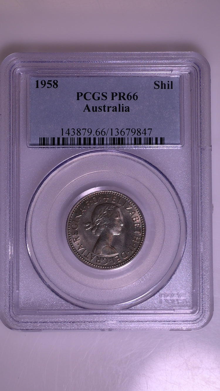 1958(m) Australian Proof Shilling - PCGS PR66