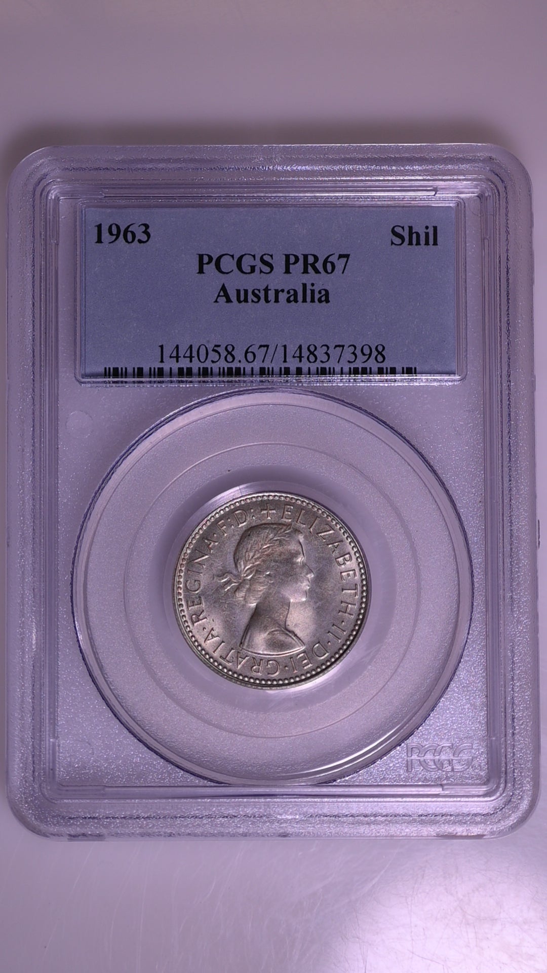 1963(m) Australian Proof Shilling - PCGS PR67
